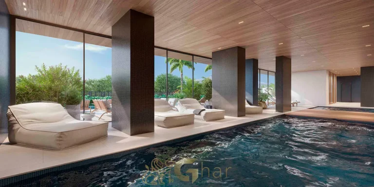 Piscina coberta no CAPITOLO by Piero Lissoni Chácara Klabin