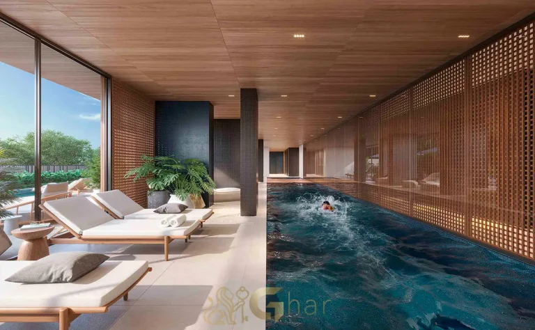 Piscina coberta aquecida no CAPITOLO by Piero Lissoni Chácara Klabin