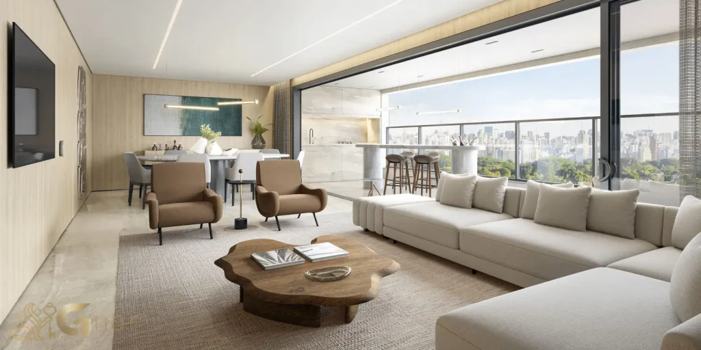 Apartamento decorado living Casa Piauí Higienópolis