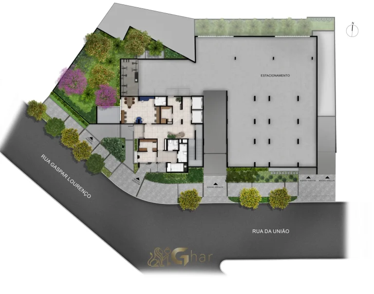 Planta térreo condomínio Cult Vila Mariana áreas comuns