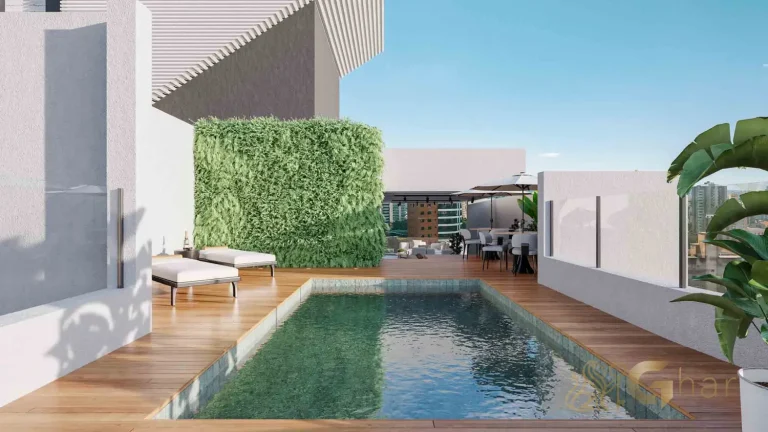 Varanda duplex decorada terraço superior Design Julia Santana