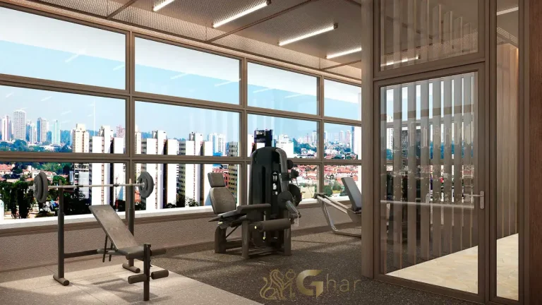 Academia fitness moderna do condomínio Emiie Moema Residencial