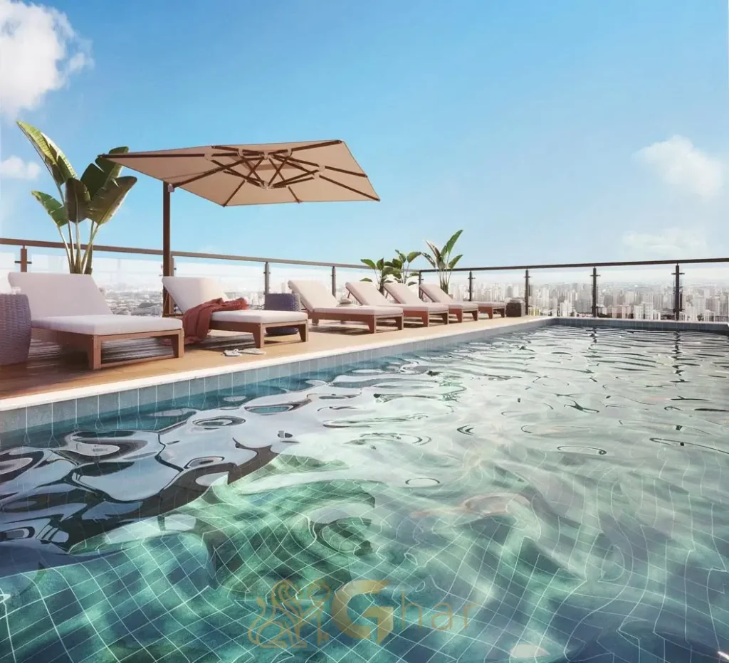 Piscina com solarium no Full Jardim São Paulo