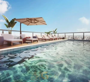 Piscina com solarium no Full Jardim São Paulo
