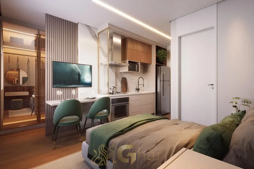 Studio decorado de 16 m² no Full Jardim São Paulo