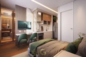 Studio decorado de 16 m² no Full Jardim São Paulo