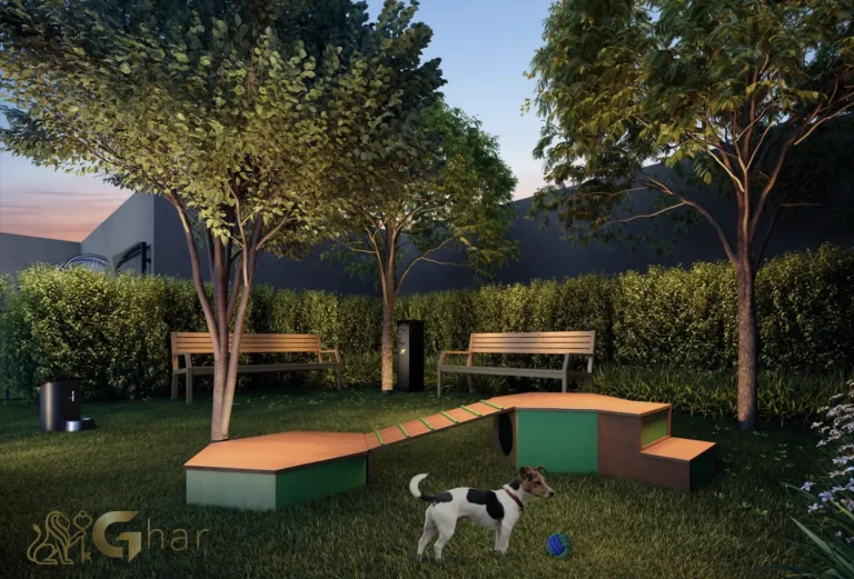 Jardim e pet place no condomínio Häuser Home Design Moema em São Paulo