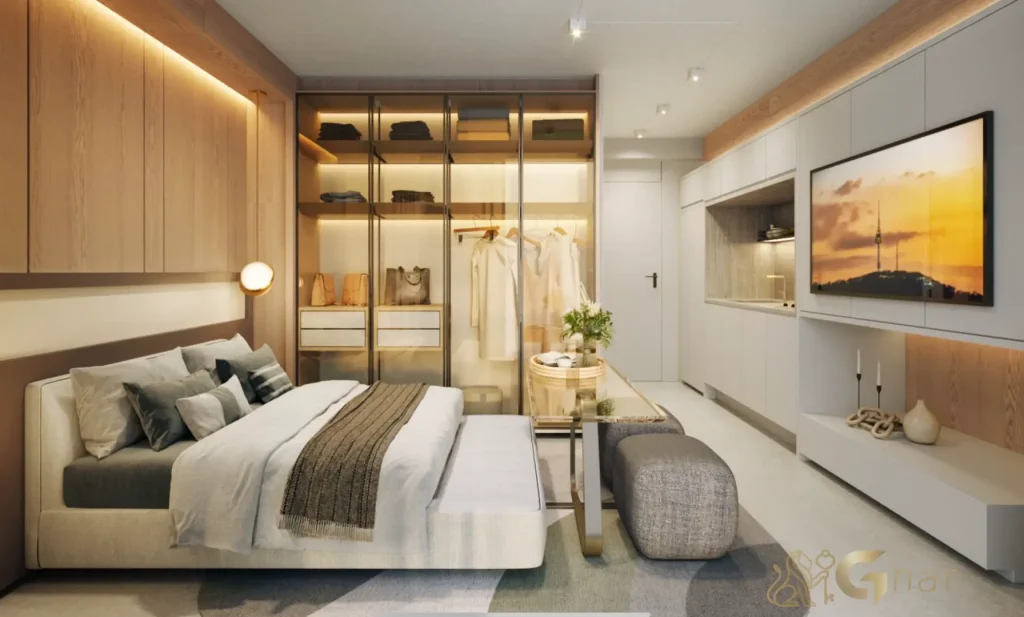 Studio decorado de 25 m² no condomínio Häuser Home Design Moema em São Paulo