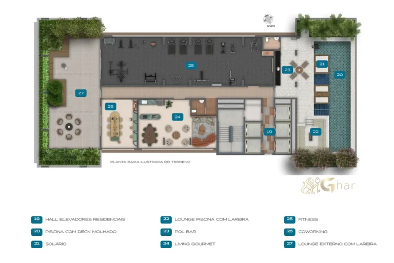 Planta de lazer Helbor Collage Bela Vista Bela Vista SP