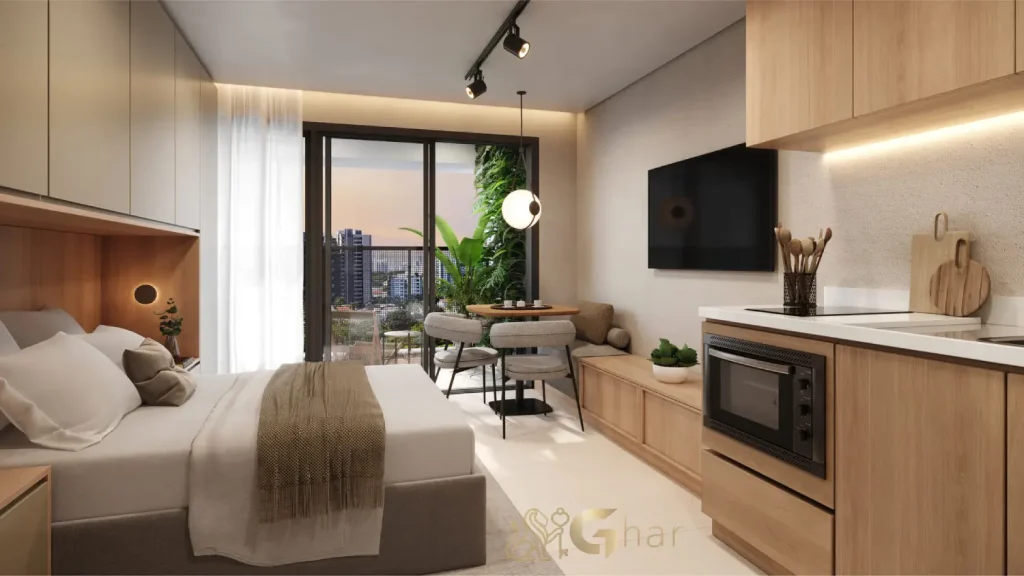 Studio decorado 26m² Helbor Collage Bela Vista São Paulo