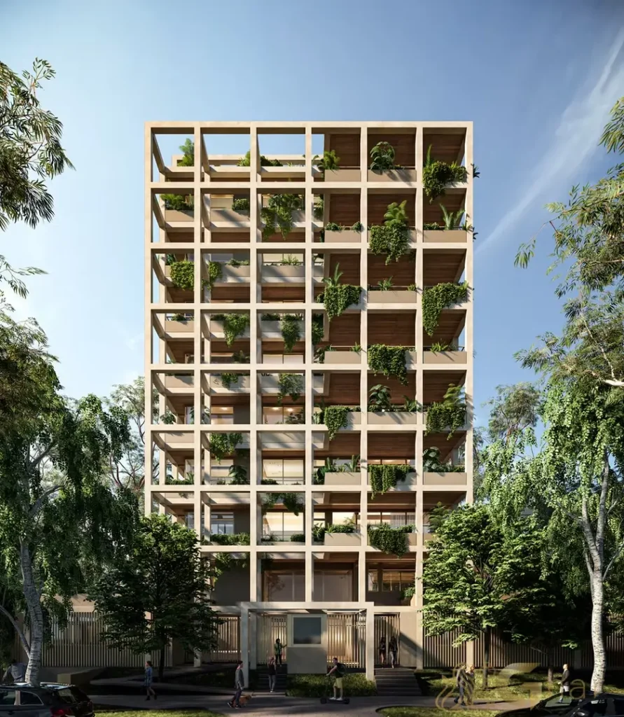 Fachada moderna do Helio 454 Vila Nova Conceição em São Paulo