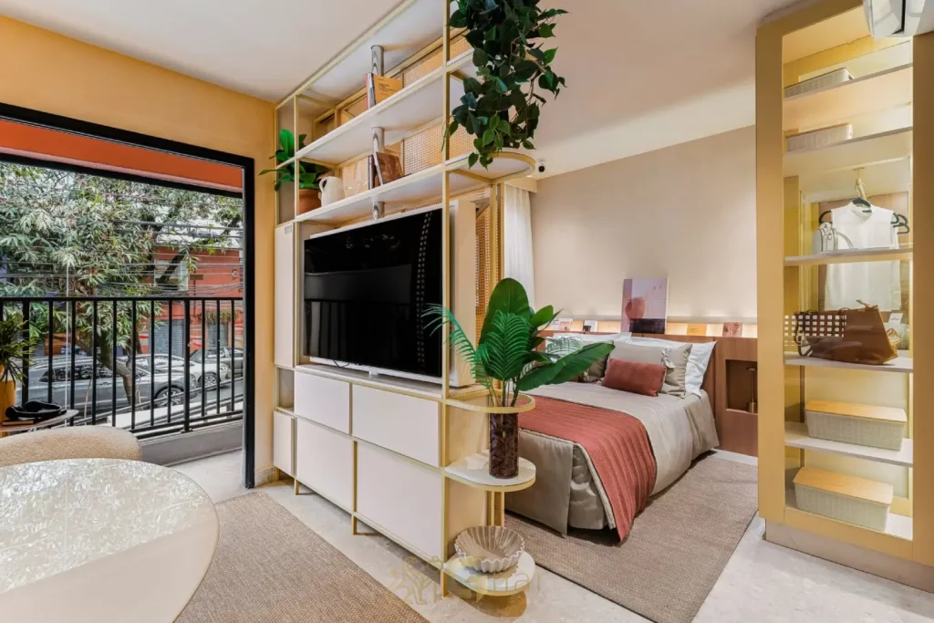 Living decorado Joá Pinheiros apartamento com design moderno