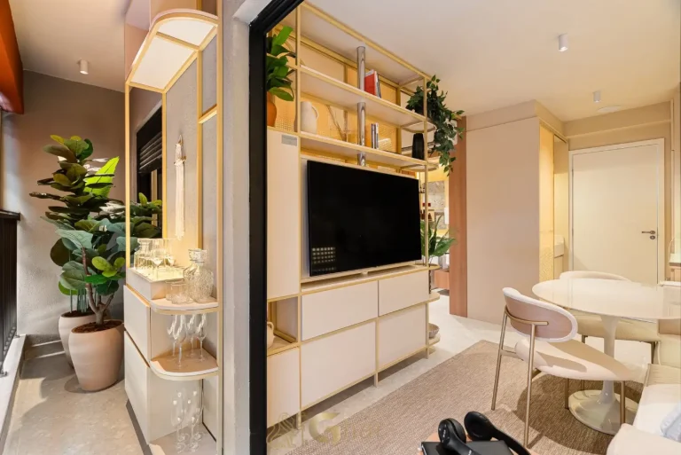 Varanda decorada Joá Pinheiros apartamento em Pinheiros