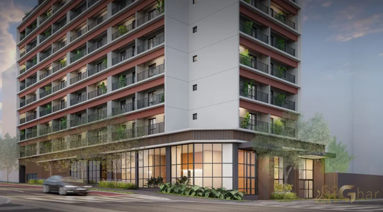 Fachada do condomínio Joá Pinheiros vista da rua