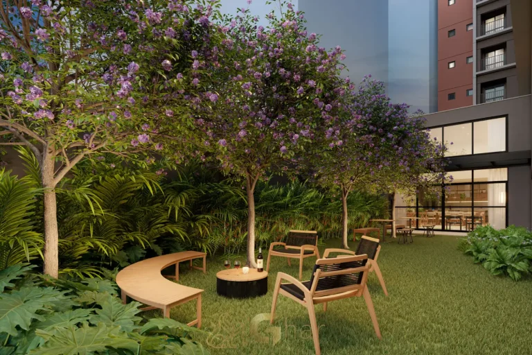 Lounge externo Joá Pinheiros área de lazer