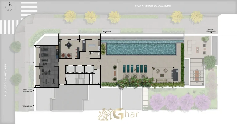 Planta cobertura 21º pavimento condomínio Joá Pinheiros lazer