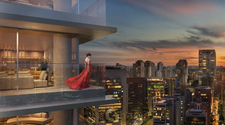 Fachada com varandas no Kalea Jardins em São Paulo