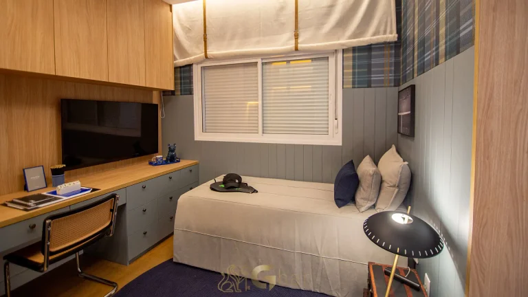 Quarto infantil menino Legacy Guedala apartamento decorado São Paulo