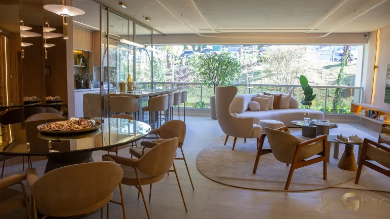 Sala de estar decorada apartamento Legacy Guedala São Paulo