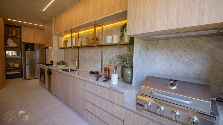 Varanda gourmet ampla apartamento Legacy Guedala São Paulo