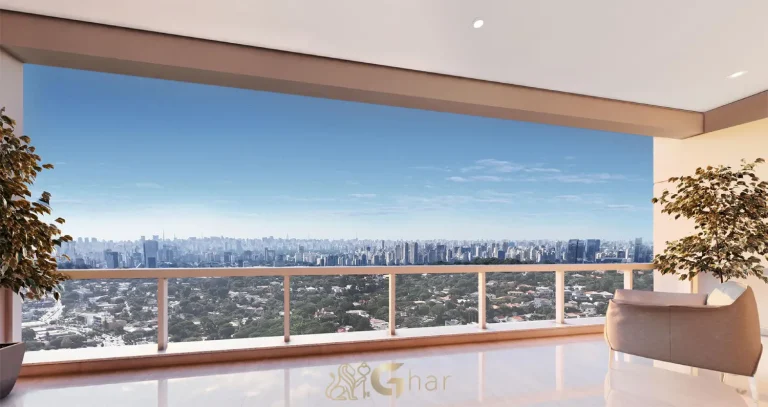 Vista da varanda apartamento Legacy Guedala Jardim Guedala São Paulo