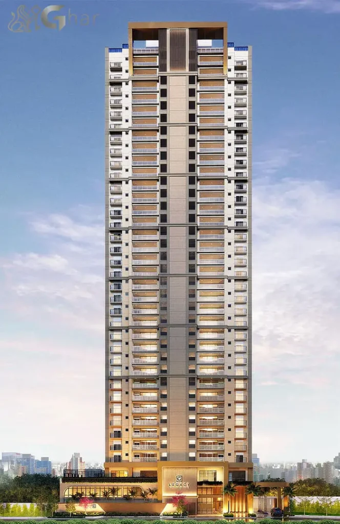 Fachada imponente Legacy Guedala apartamentos alto padrão Jardim Guedala São Paulo
