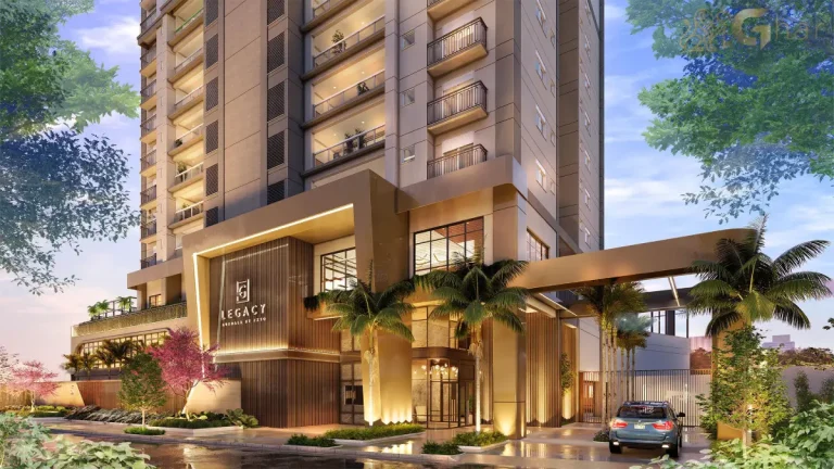 Fachada portaria Legacy Guedala apartamentos alto padrão São Paulo