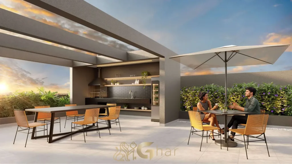 Churrasqueira no Living Full Estaiada no Brooklin São Paulo