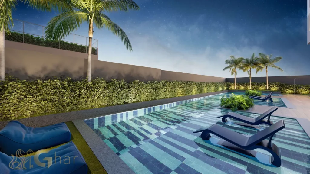 Piscina do Living Full Estaiada no Brooklin São Paulo