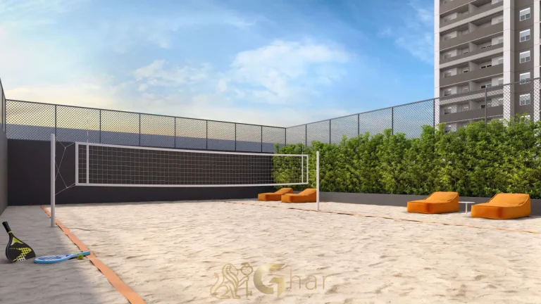 Quadra de beach tennis do Living Full Estaiada no Brooklin São Paulo