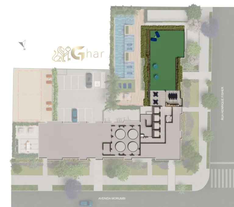 Planta cobertura rooftop lazer do Living Full Estaiada Brooklin