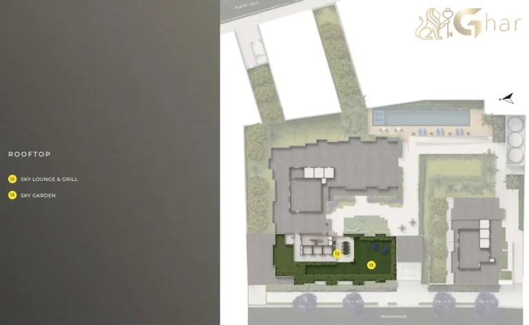 Planta rooftop Living Full Paulista Aclimação São Paulo