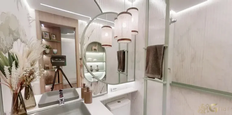 Banheiro suíte decorado Living Grand Exclusive Tucuruvi São Paulo