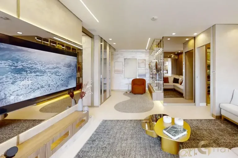 Sala de TV apartamento decorado Living Grand Exclusive Tucuruvi São Paulo