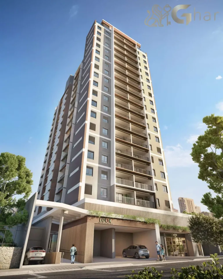 Fachada moderna do condomínio Look Ibirapuera em São Paulo