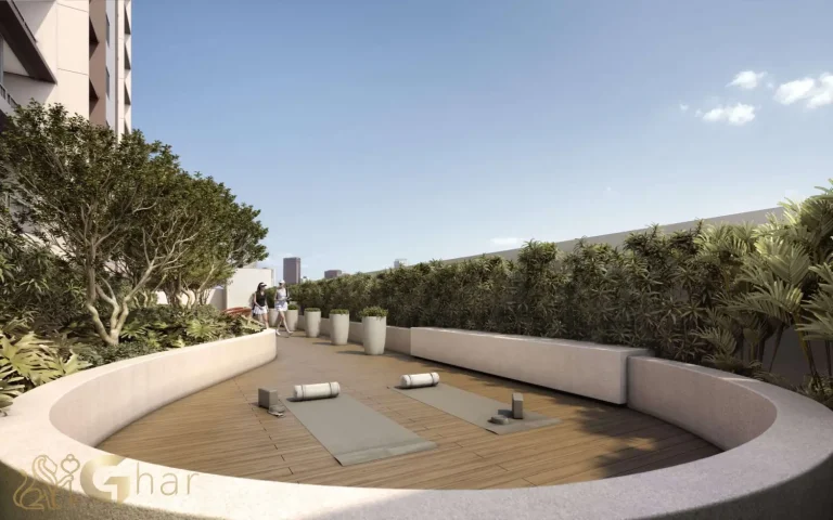 Área de lazer descoberta no condomínio Look Ibirapuera