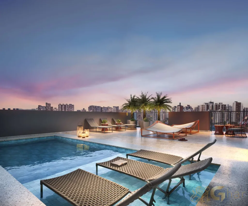 Solarium elegante no condomínio Look Ibirapuera em São Paulo