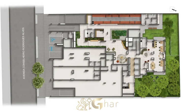 Planta de implantação 19º pavimento com lazer – Look Ibirapuera