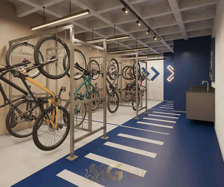 Bicicletário no condomínio Lume House Vila Prudente