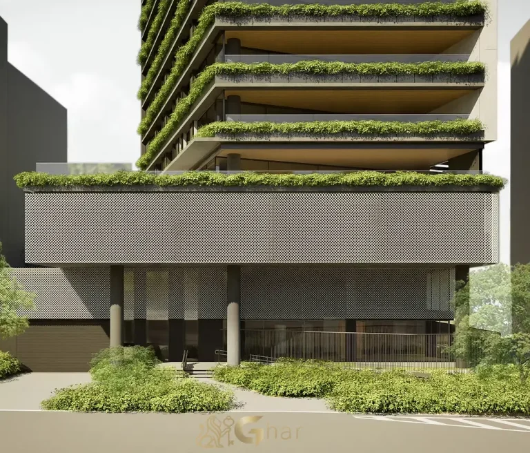 Fachada do condomínio Lux 600 na Vila Nova Conceição em São Paulo