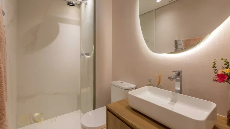Banheiro decorado apartamento 138m² MAC Brooklin alto padrão