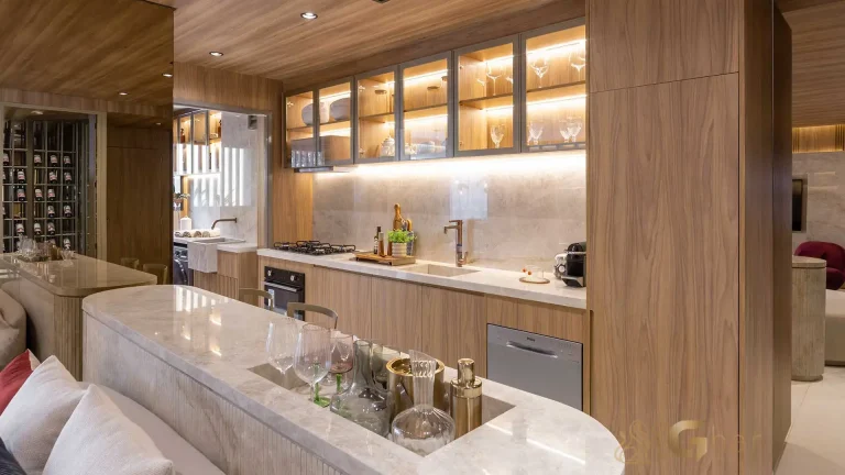 Cozinha decorada apartamento 138m² MAC Brooklin alto padrão