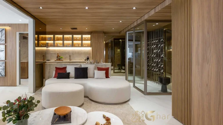 Sala living decorada apartamento 138m² MAC Brooklin Brooklin São Paulo