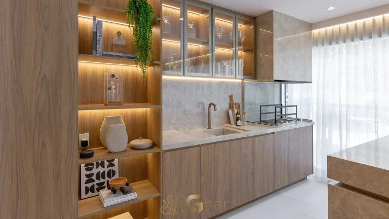 Varanda gourmet decorada apartamento 138m² MAC Brooklin