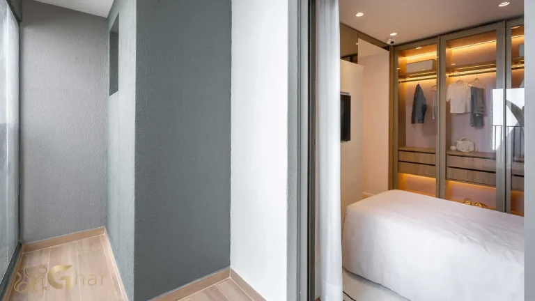 Varanda integrada quarto apartamento decorado 138m² MAC Brooklin