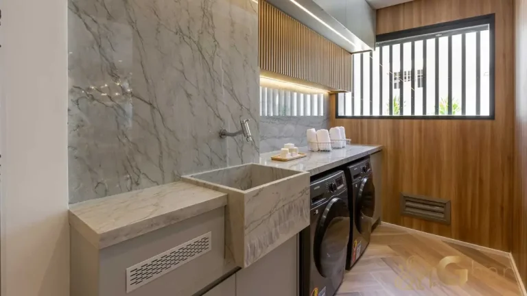 Lavanderia planejada apartamento decorado 100m² MAC Brooklin