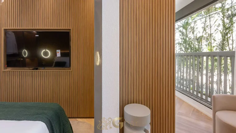 Quarto suíte decorado apartamento 100m² MAC Brooklin