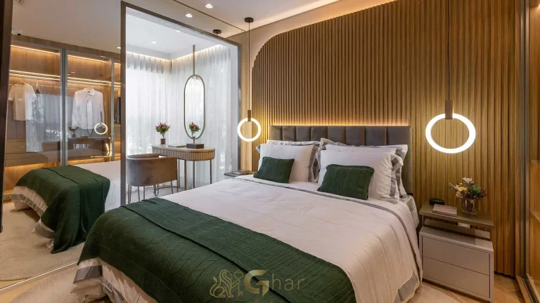 Suíte decorada apartamento 100m² MAC Brooklin alto padrão