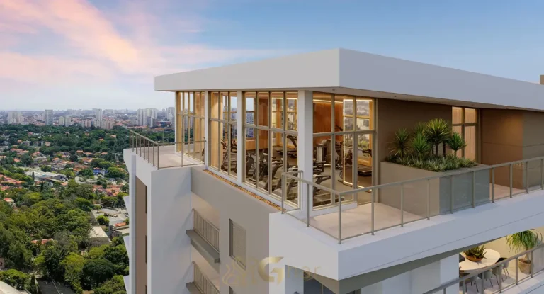 Fachada cobertura com academia no MAC Brooklin apartamentos alto padrão