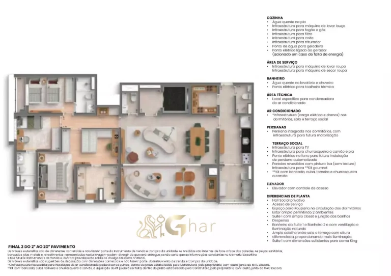Planta apartamento 157m² 3 suítes sala ampliada MAC Vila Clementino São Paulo